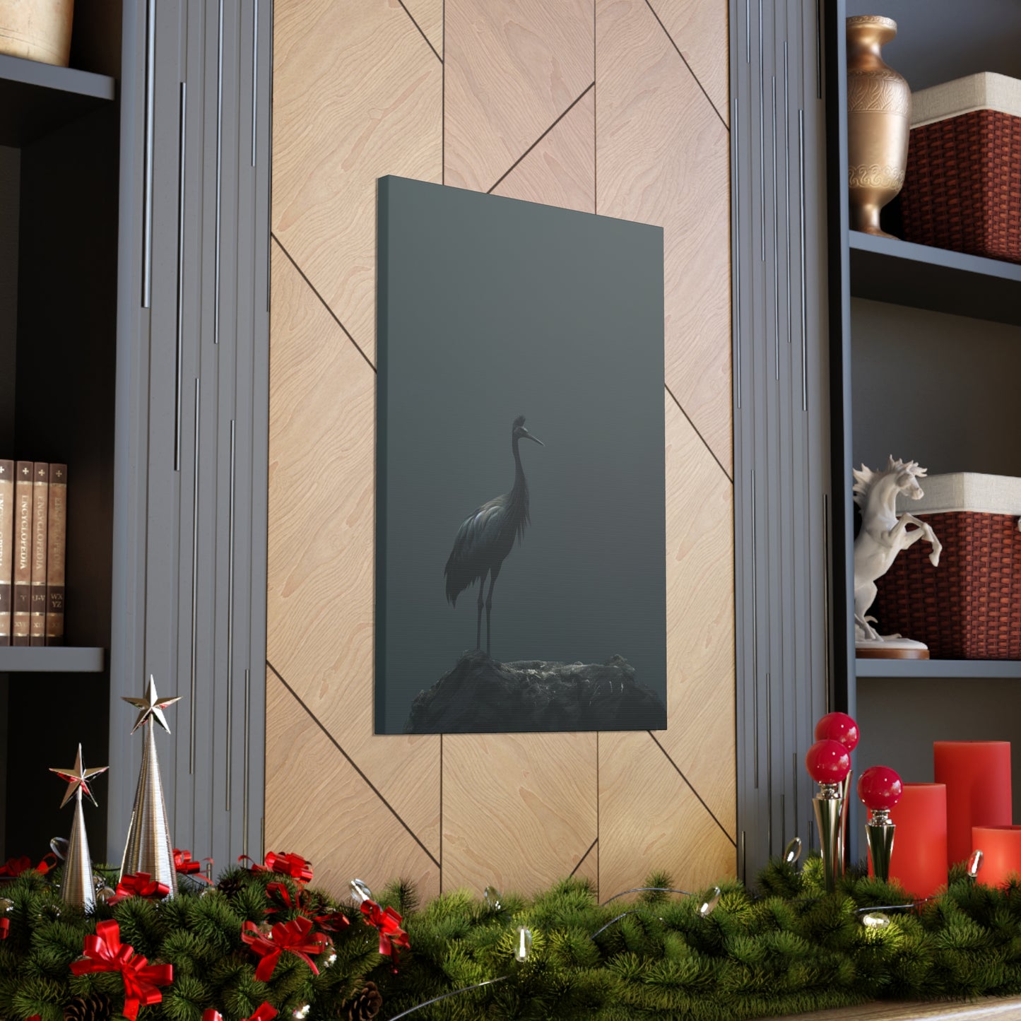 Egret Digital Illustration Canvas Gallery Wraps