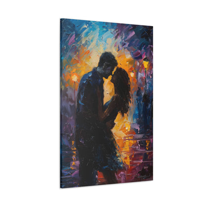 Couple - Leonid Afremov Style Digital Oil Painting Canvas Gallery Wraps