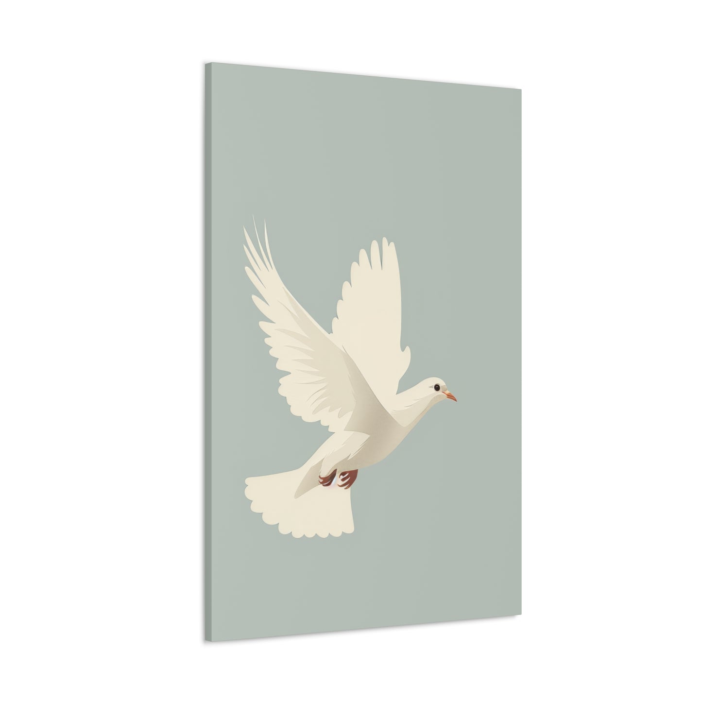 White Dove Digital Illustration Canvas Gallery Wraps