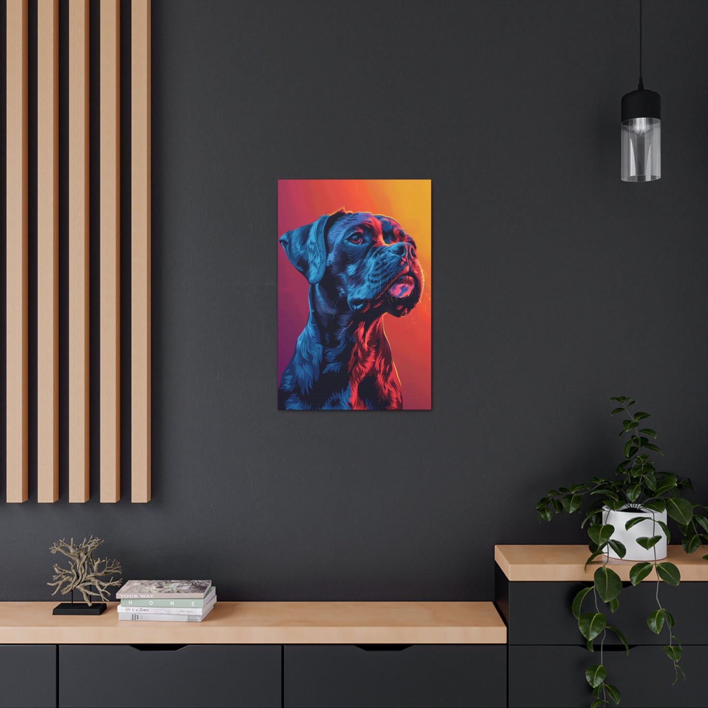 American Pit Bull Terrier Dog - Abstract Illustration Canvas Gallery Wraps