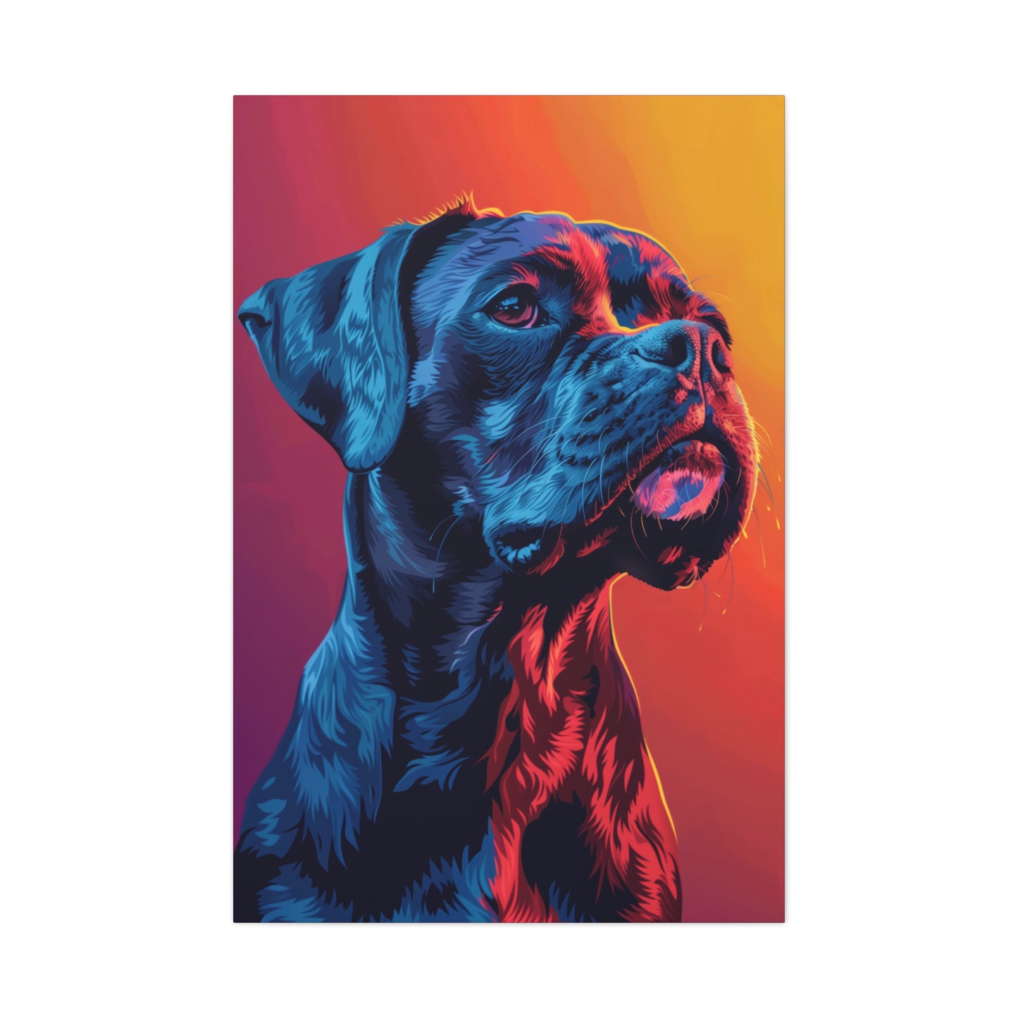 American Pit Bull Terrier Dog - Abstract Illustration Canvas Gallery Wraps