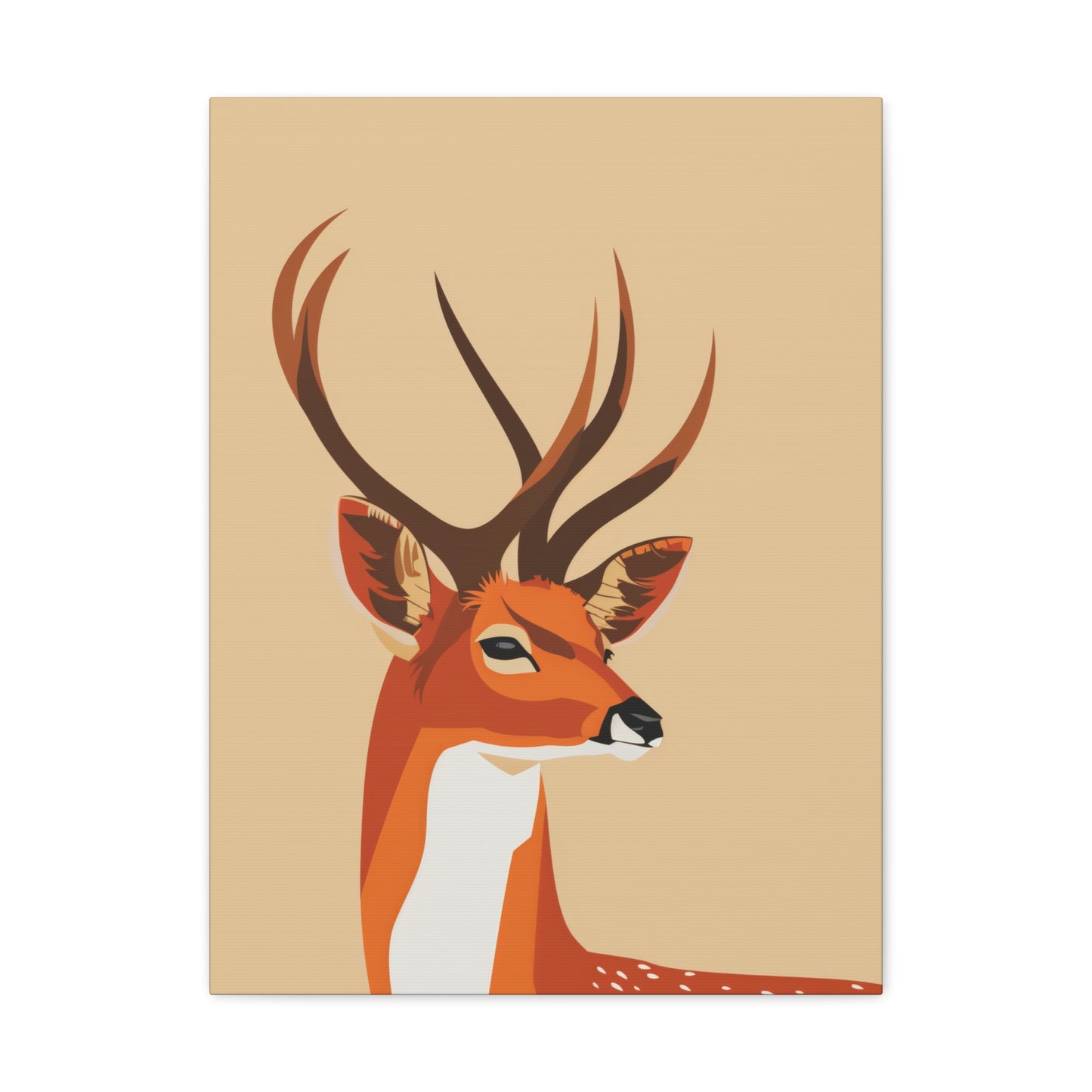 Deer with Antlers Digital Illustration Canvas Gallery Wraps