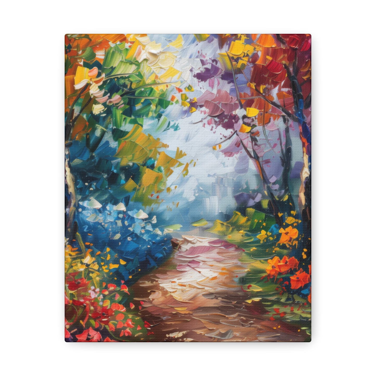 Road Through Autumn Flower Forest - Leonid Afremov Oil Painting Canvas Gallery Wraps