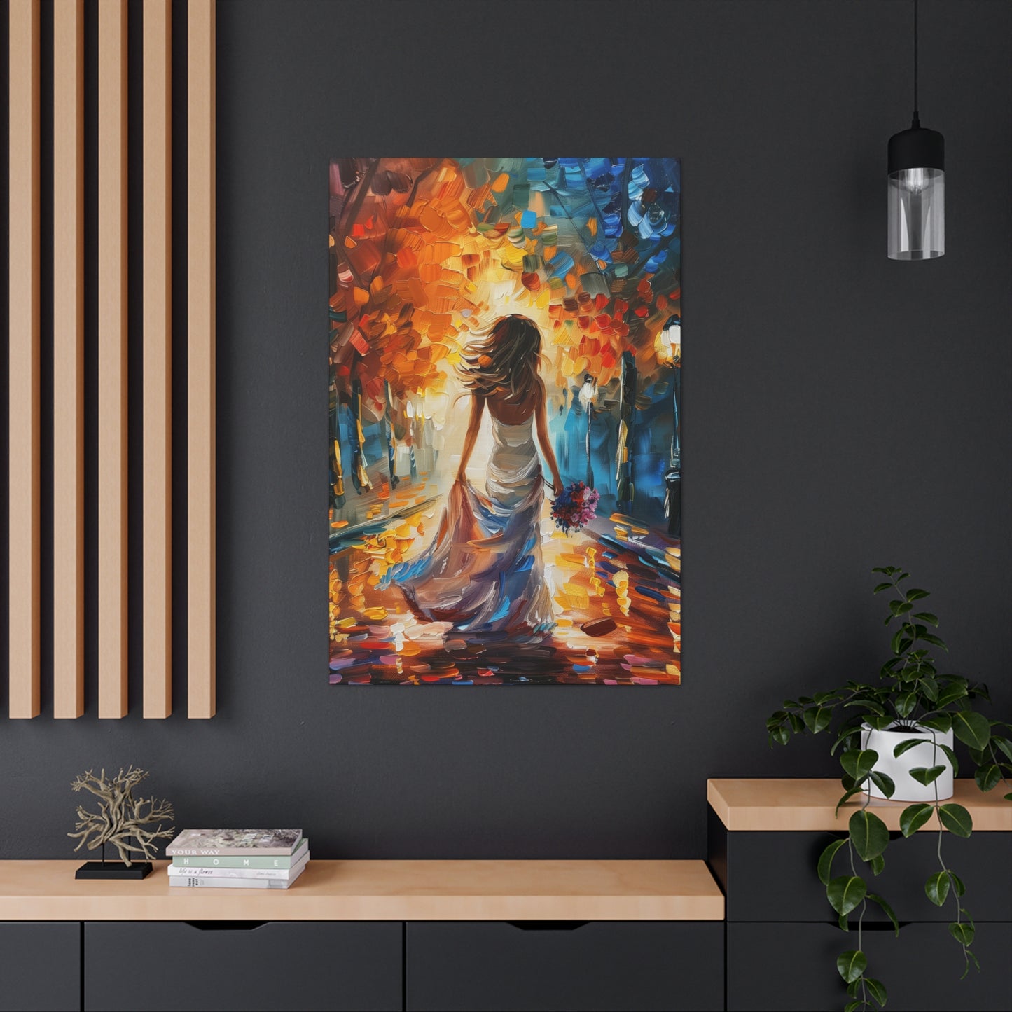 Bride in the Streets - Leonid Afremov Style Digital Print Canvas Gallery Wraps