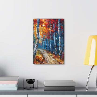 road through autumn forest - Leonid Afremov Style Digital Print Canvas Gallery Wraps