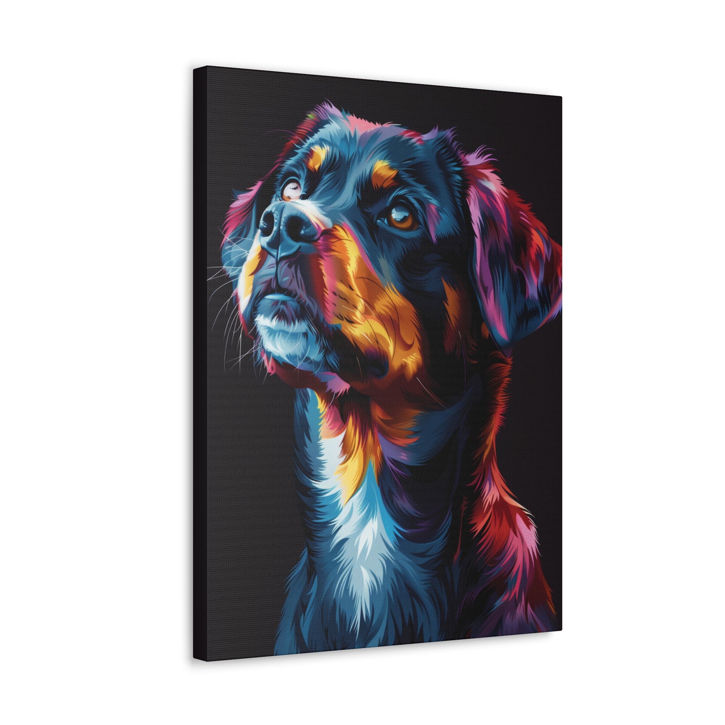 Black Labrador Dog - Abstract Illustration Canvas Gallery Wraps