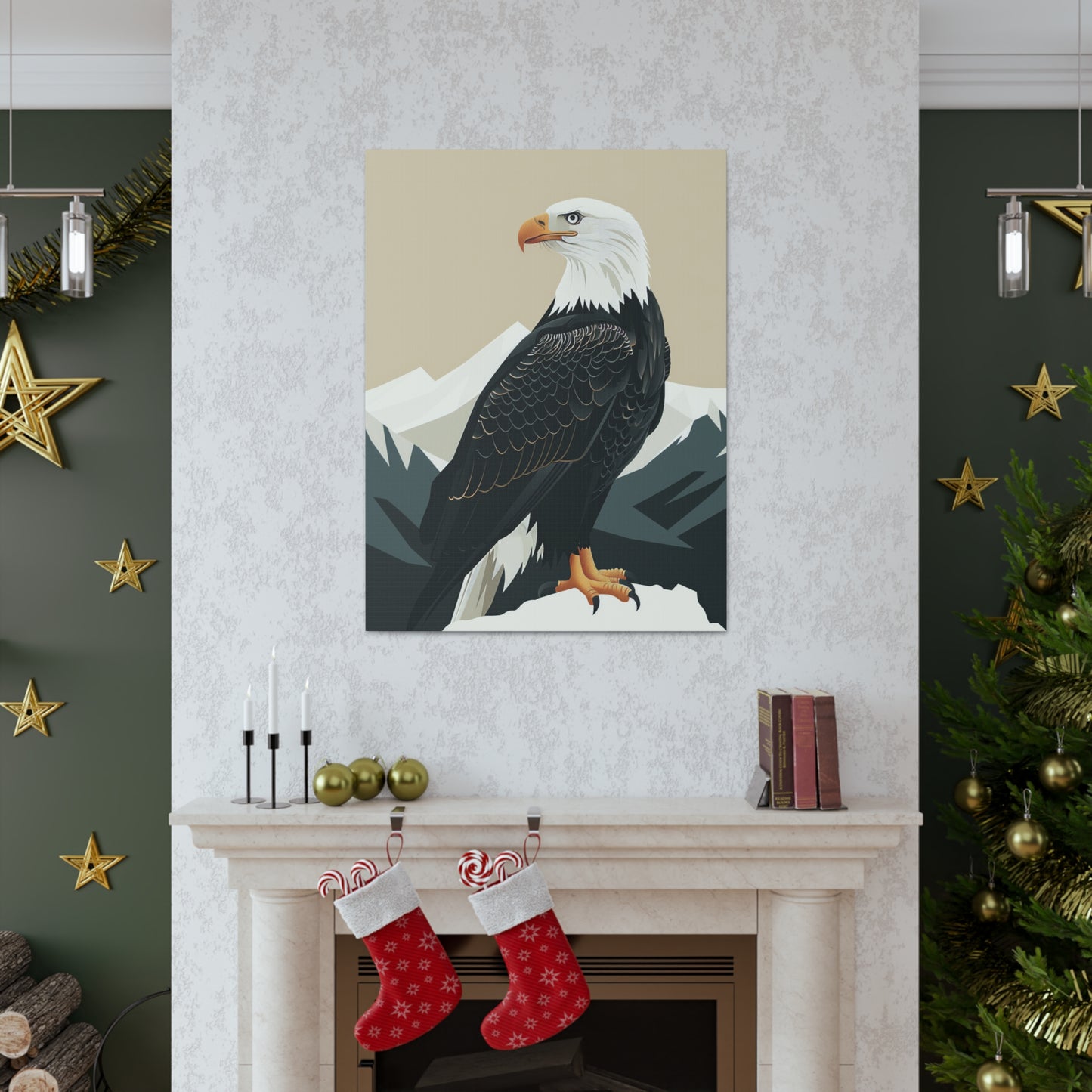 Bald Eagle Digital Illustration Canvas Gallery Wraps