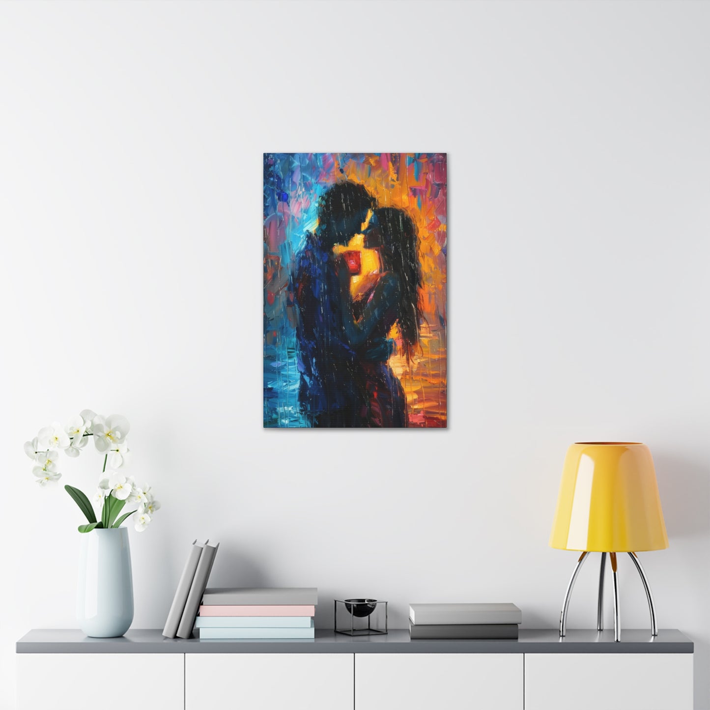 Couple - Leonid Afremov Style Digital Oil Painting Canvas Gallery Wraps