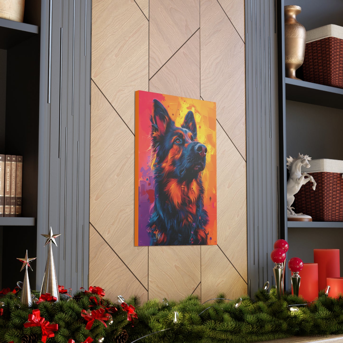 German Shepherd - Abstract Illustration Canvas Gallery Wraps