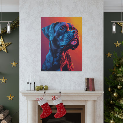 American Pit Bull Terrier Dog - Abstract Illustration Canvas Gallery Wraps