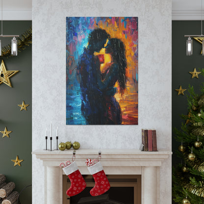 Couple - Leonid Afremov Style Digital Oil Painting Canvas Gallery Wraps