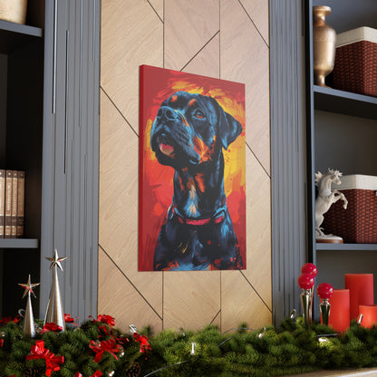 Rottweiler Dog - Abstract Illustration Canvas Gallery Wraps