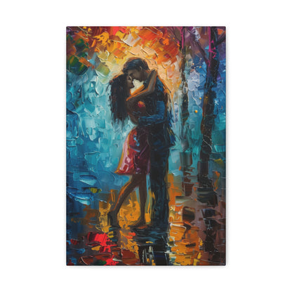 Couple - Leonid Afremov Style Digital Oil Painting Canvas Gallery Wraps