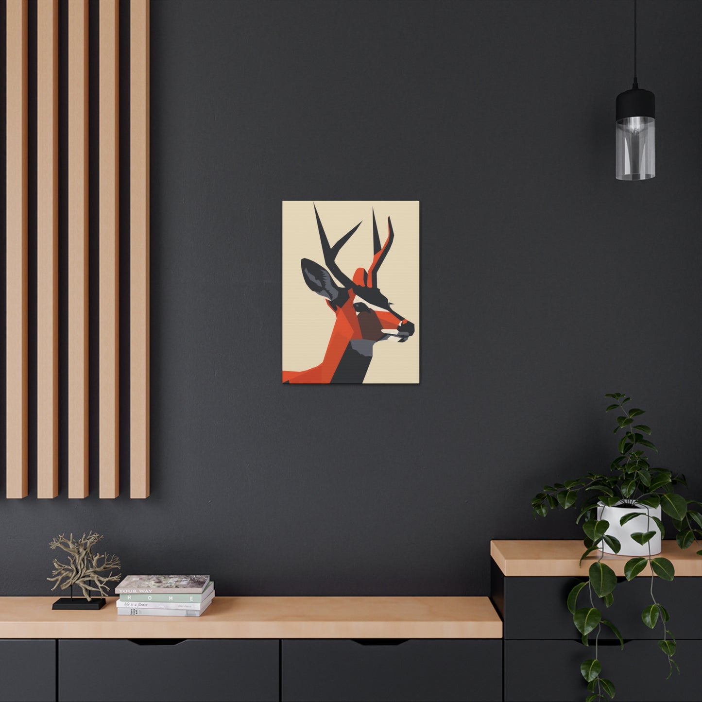 Reindeer with antlers Digital Illustration Canvas Gallery Wraps