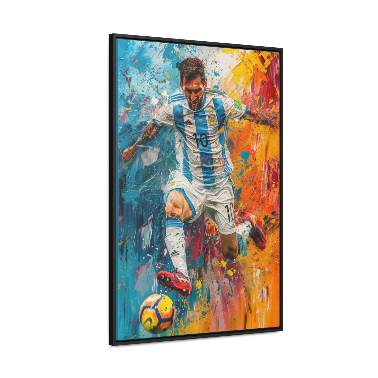 Lionel Messi Playing with Argentina T-Shirt - Canvas Print