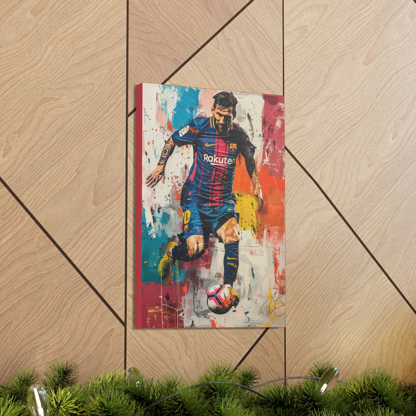 Lionel Messi - Abstract Digital Painting Canvas Gallery Wraps