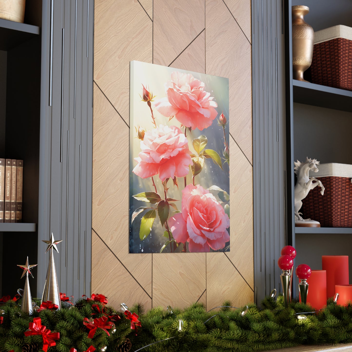 Rose Flowers - Watercolor Painting Digital Illustration Canvas Gallery Wraps