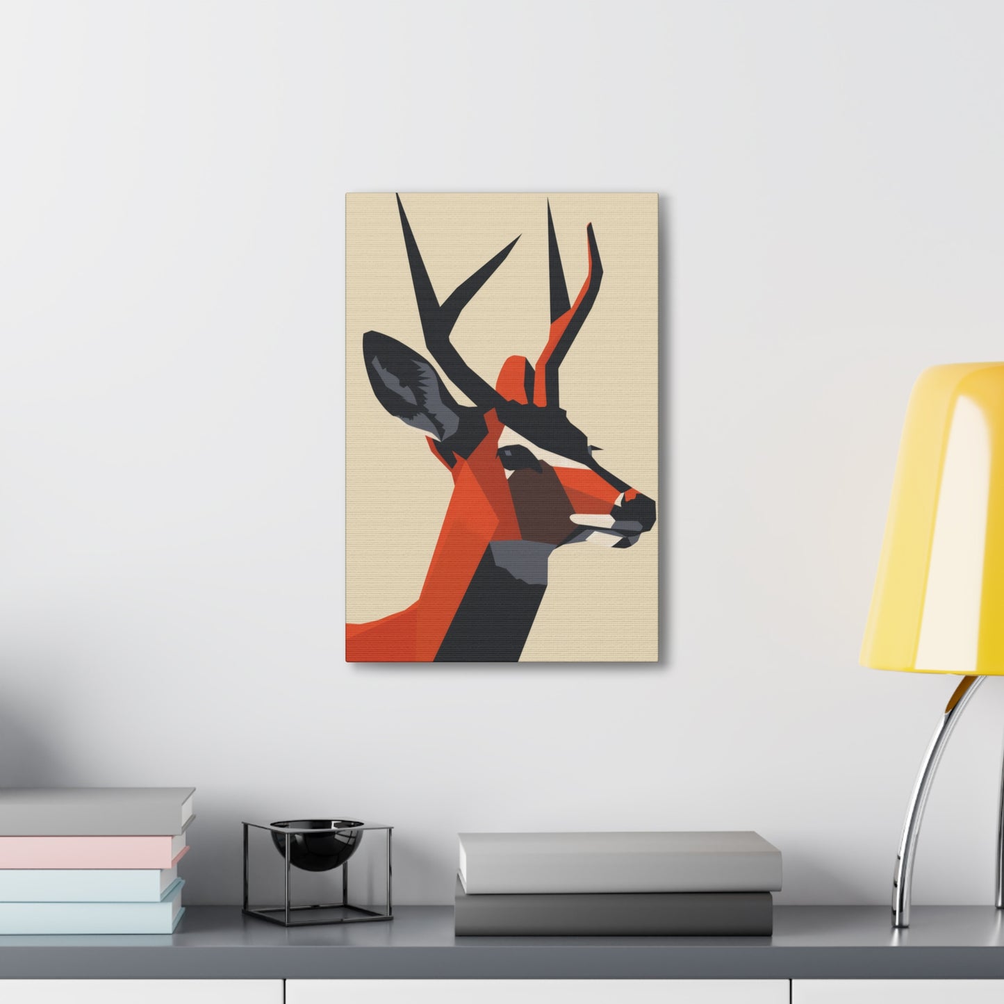 Reindeer with antlers Digital Illustration Canvas Gallery Wraps