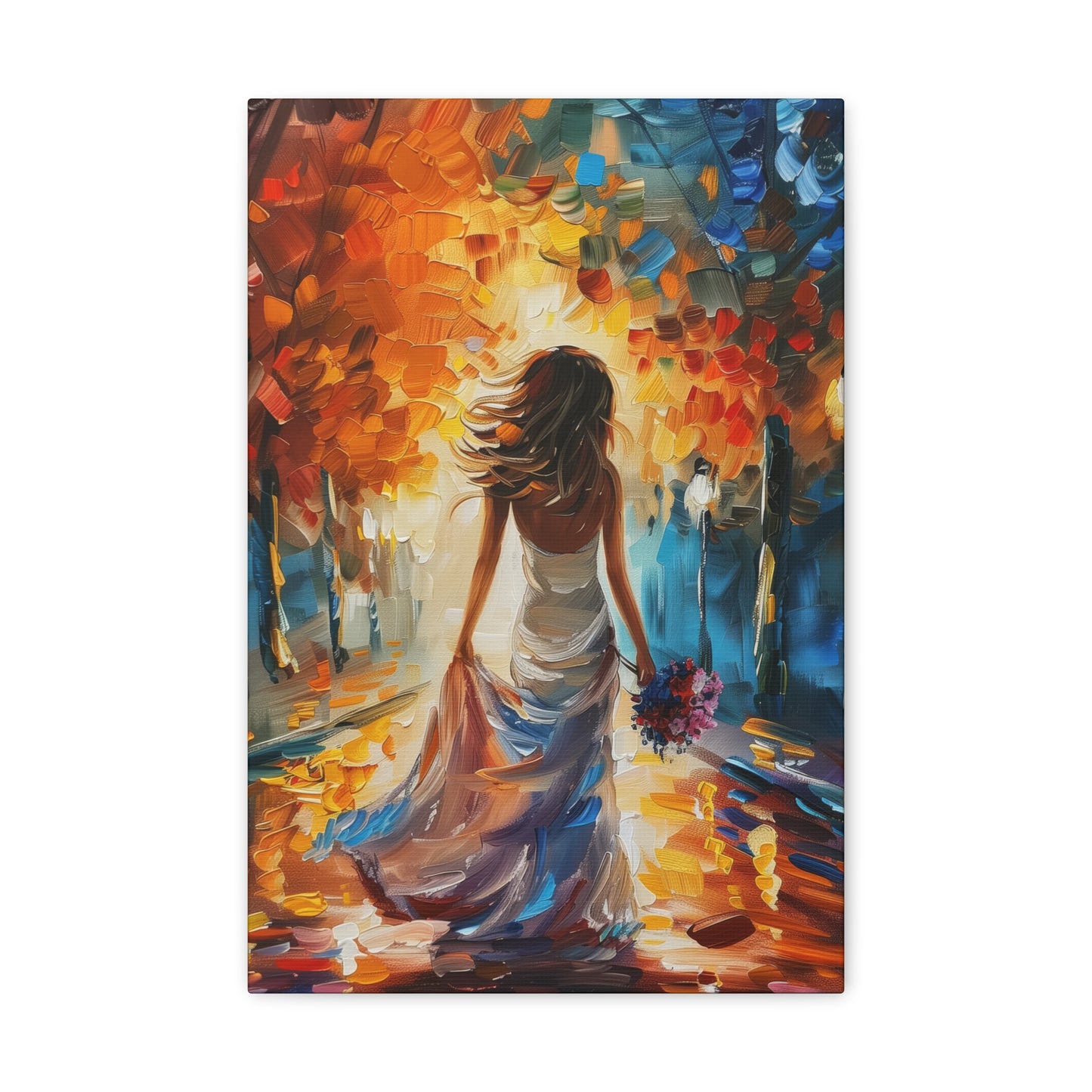 Bride in the Streets - Leonid Afremov Style Digital Print Canvas Gallery Wraps