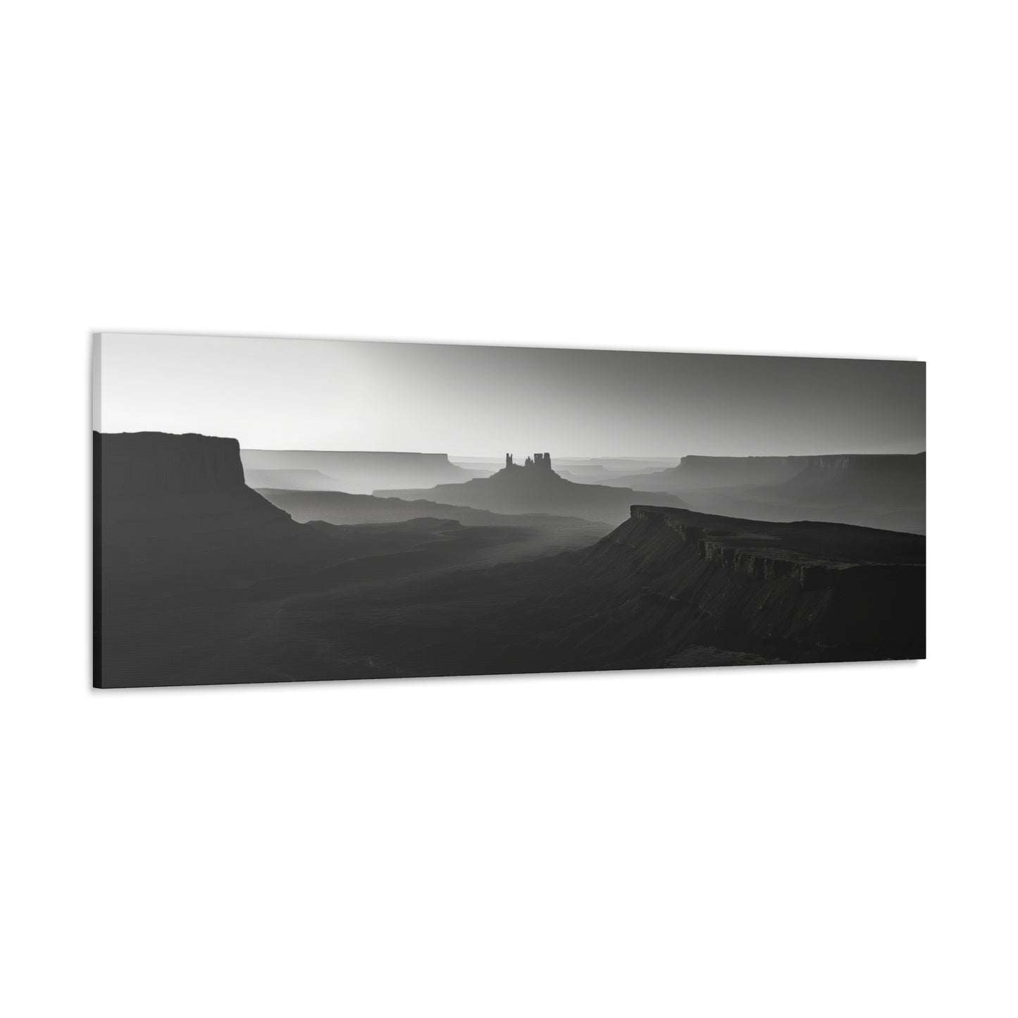 Wild West Desert of Arizona - Black and White Landscape Panorama Canvas Gallery Wraps