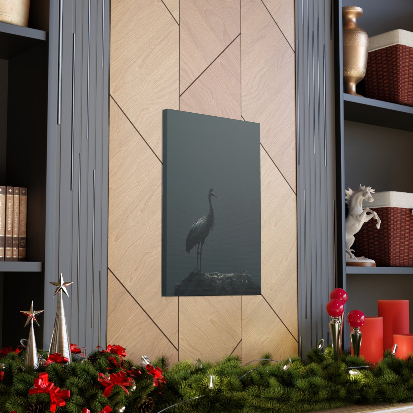 Egret Digital Illustration Canvas Gallery Wraps