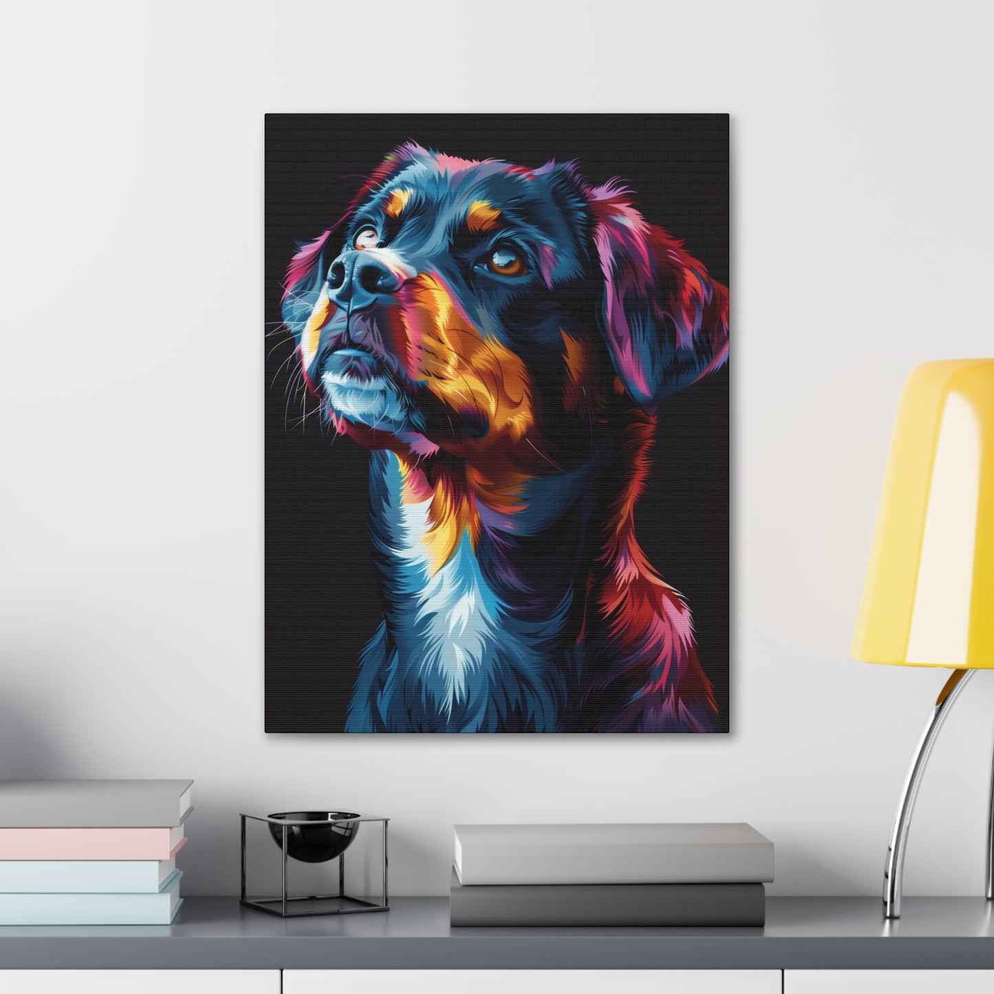 Black Labrador Dog - Abstract Illustration Canvas Gallery Wraps