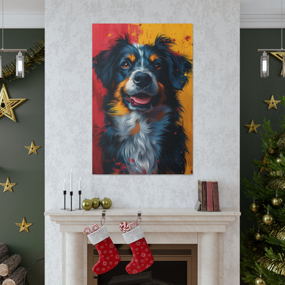 Border Collie Dog - Illustration Canvas Gallery Wraps