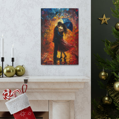 Couple - Leonid Afremov Style Digital Oil Painting Canvas Gallery Wraps