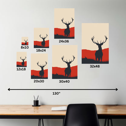 Reindeer with antlers  Digital Illustration Canvas Gallery Wraps