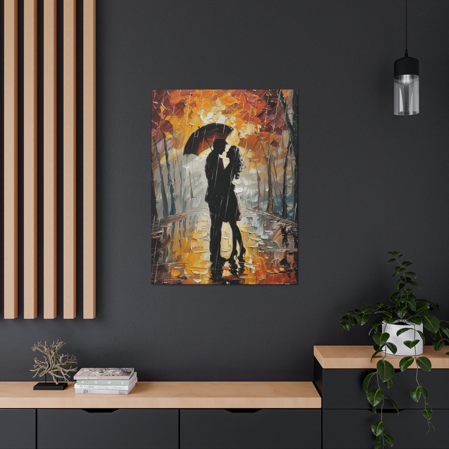 Couple - Leonid Afremov Style Digital Oil Painting Canvas Gallery Wraps