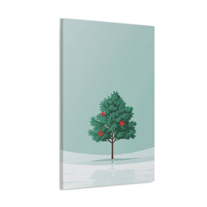 Maple Tree in Winter - Illustration Canvas Gallery Wraps