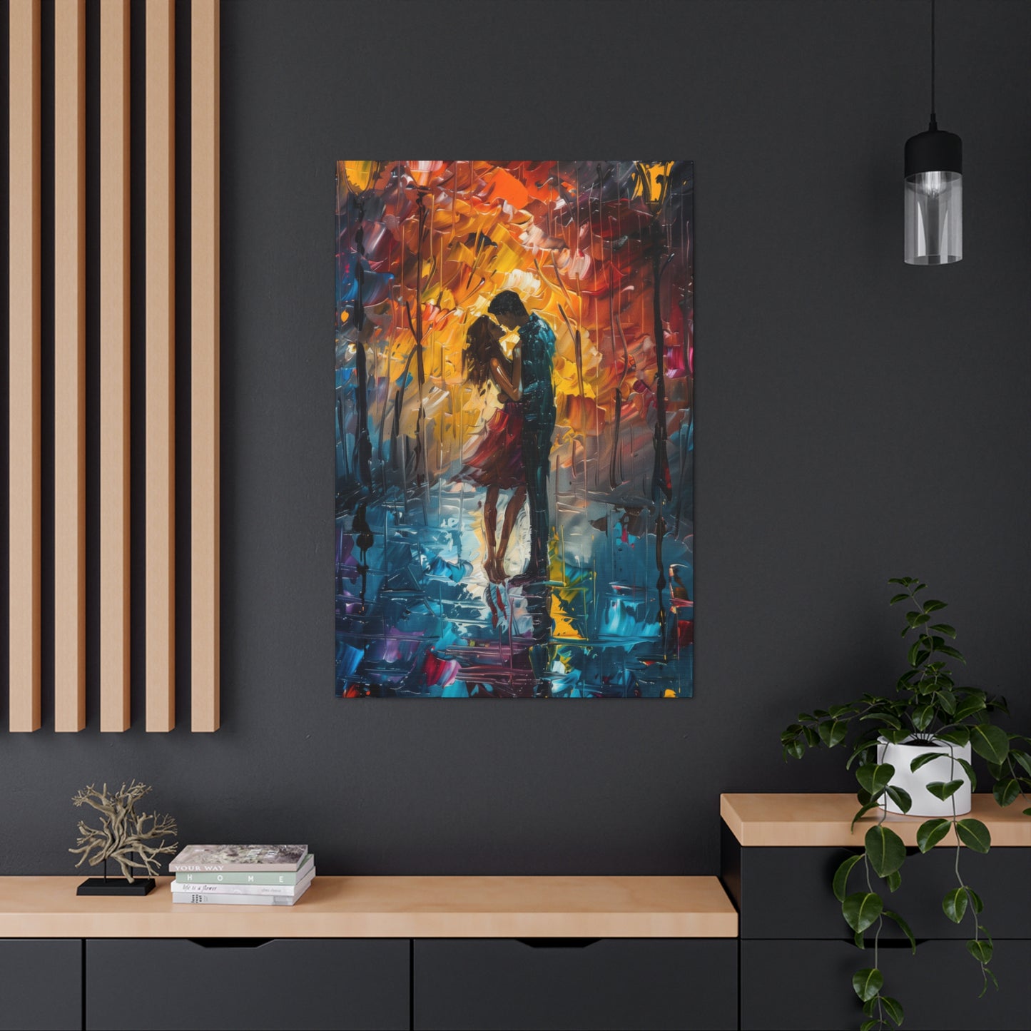 Couple - Leonid Afremov Style Digital Oil Painting Canvas Gallery Wraps