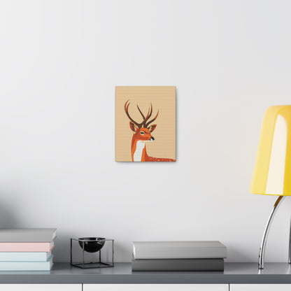 Deer with Antlers Digital Illustration Canvas Gallery Wraps