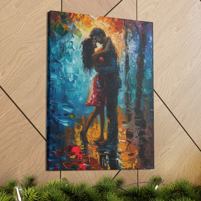 Couple - Leonid Afremov Style Digital Oil Painting Canvas Gallery Wraps