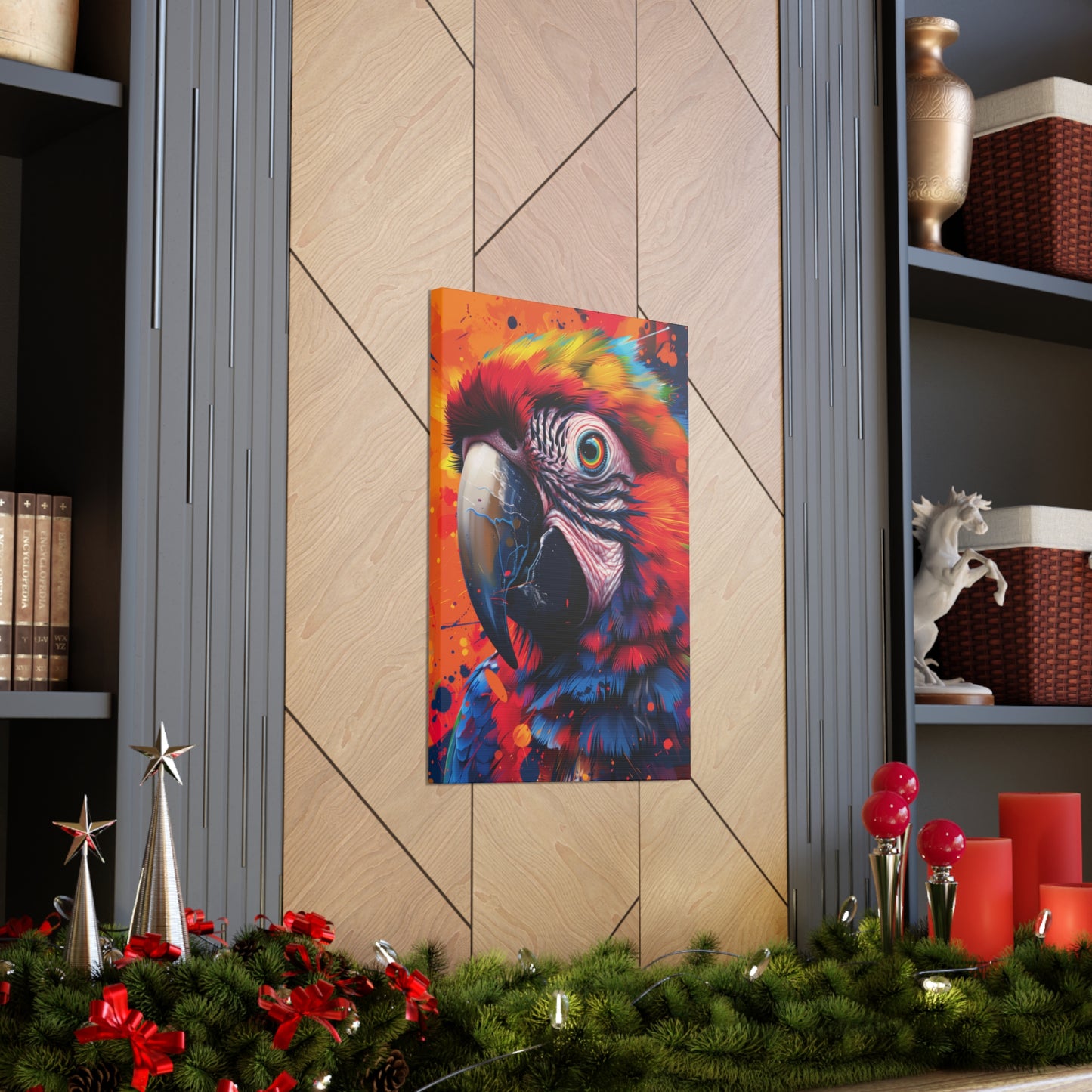 Macaw Parrot - Digital Illustration Canvas Gallery Wraps