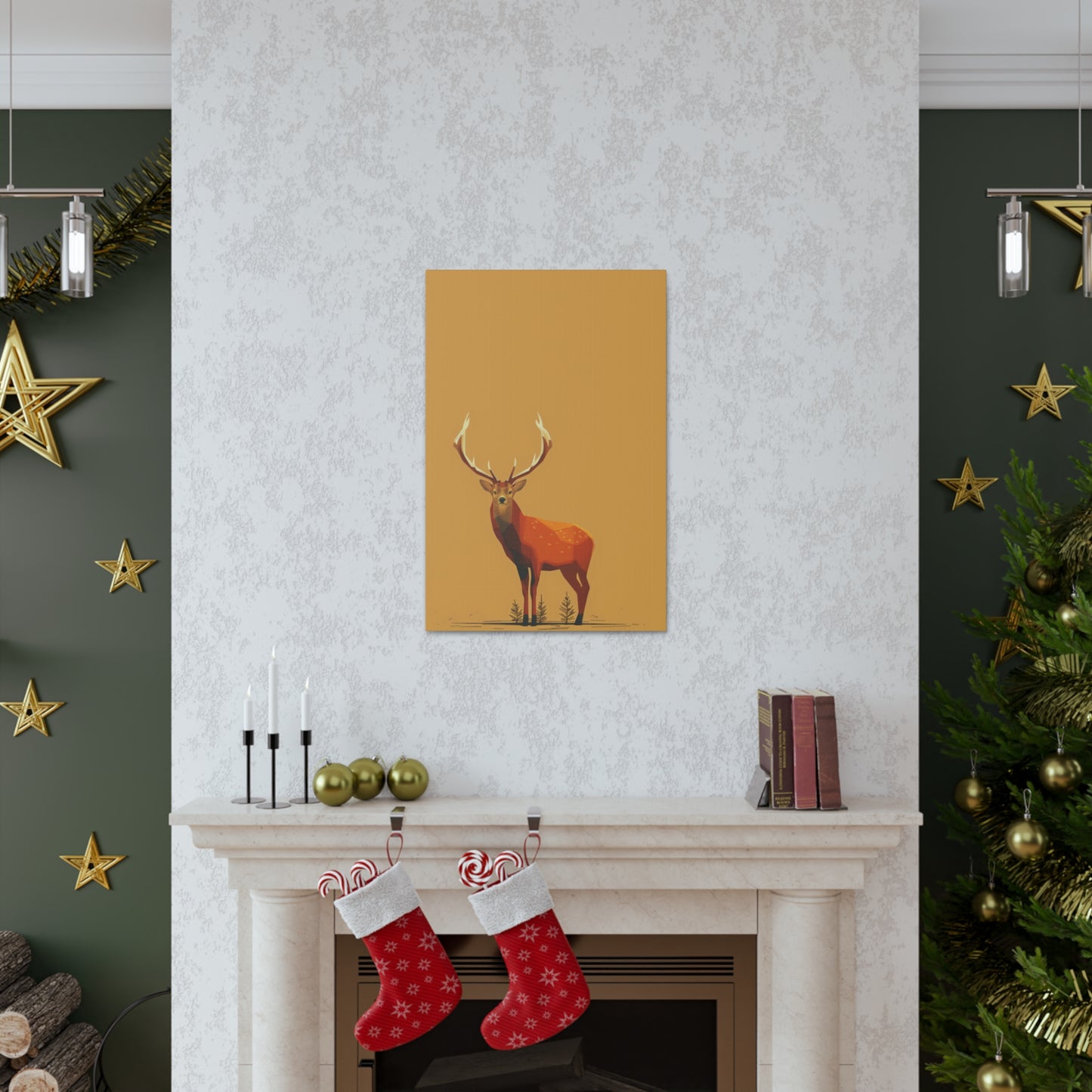 Reindeer Digital Illustration Canvas Gallery Wraps