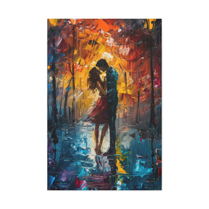 Couple - Leonid Afremov Style Digital Oil Painting Canvas Gallery Wraps