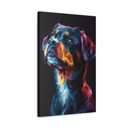 Black Labrador Dog - Abstract Illustration Canvas Gallery Wraps