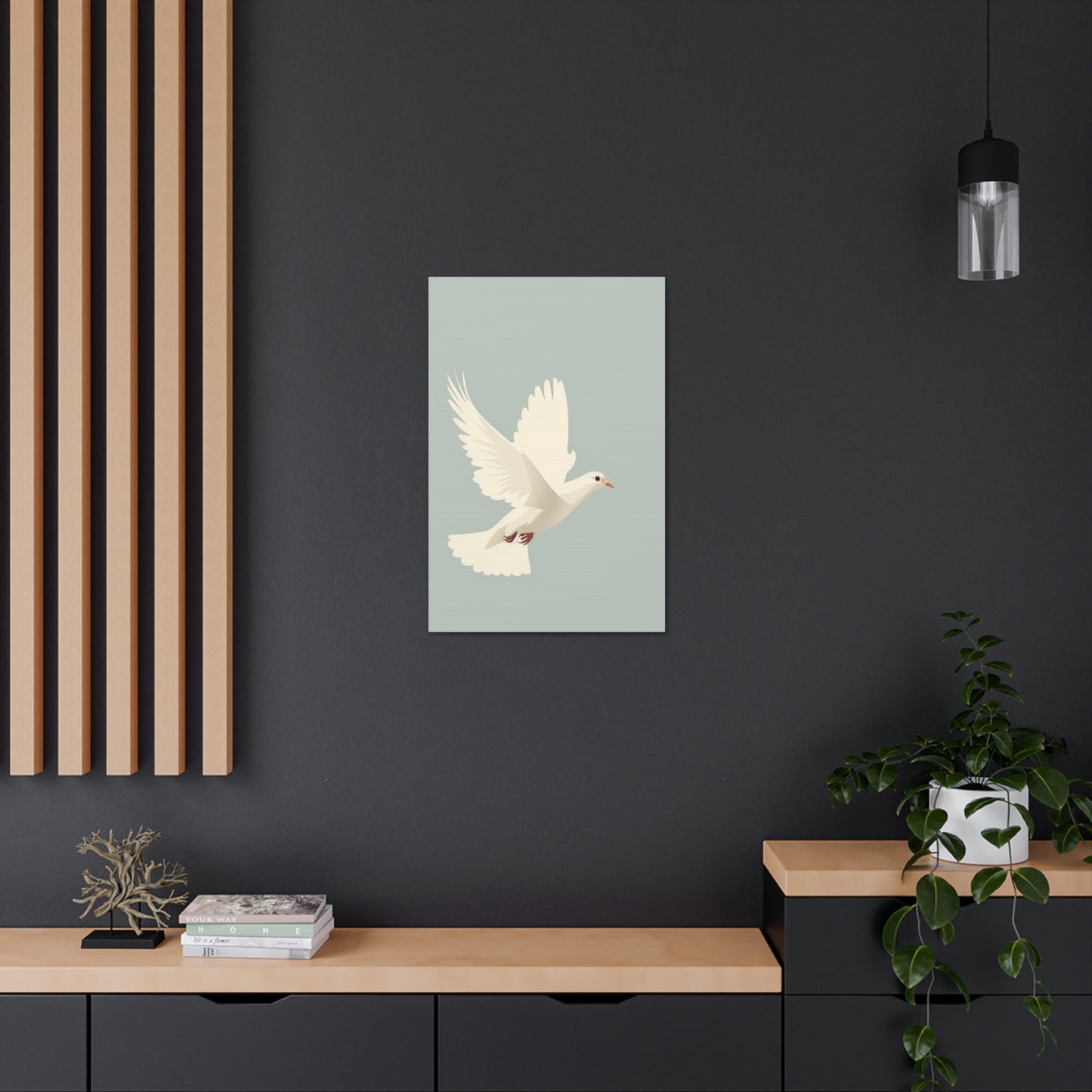 White Dove Digital Illustration Canvas Gallery Wraps