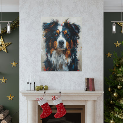 Border Collie Dog - Abstract Illustration Canvas Gallery Wraps