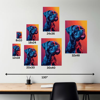 American Pit Bull Terrier Dog - Abstract Illustration Canvas Gallery Wraps