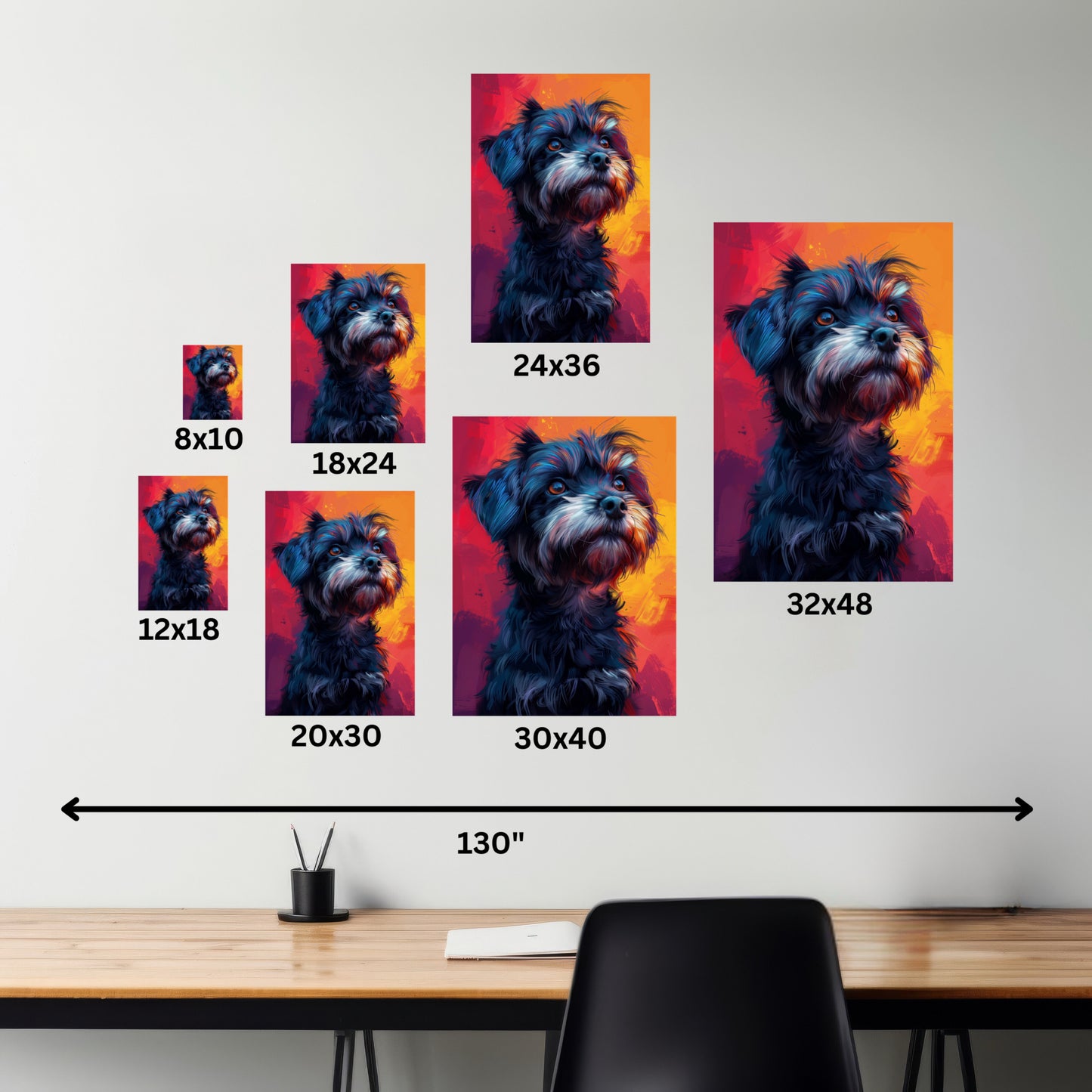 Rottweiler Dog - Abstract Illustration Canvas Gallery Wraps