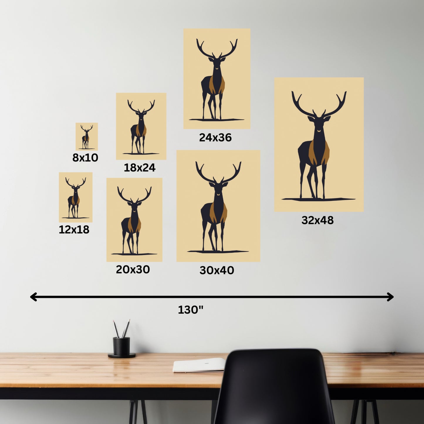 Reindeer - Digital Illustration Canvas Gallery Wraps