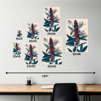 Cycade Flower Digital Illustration Canvas Gallery Wraps