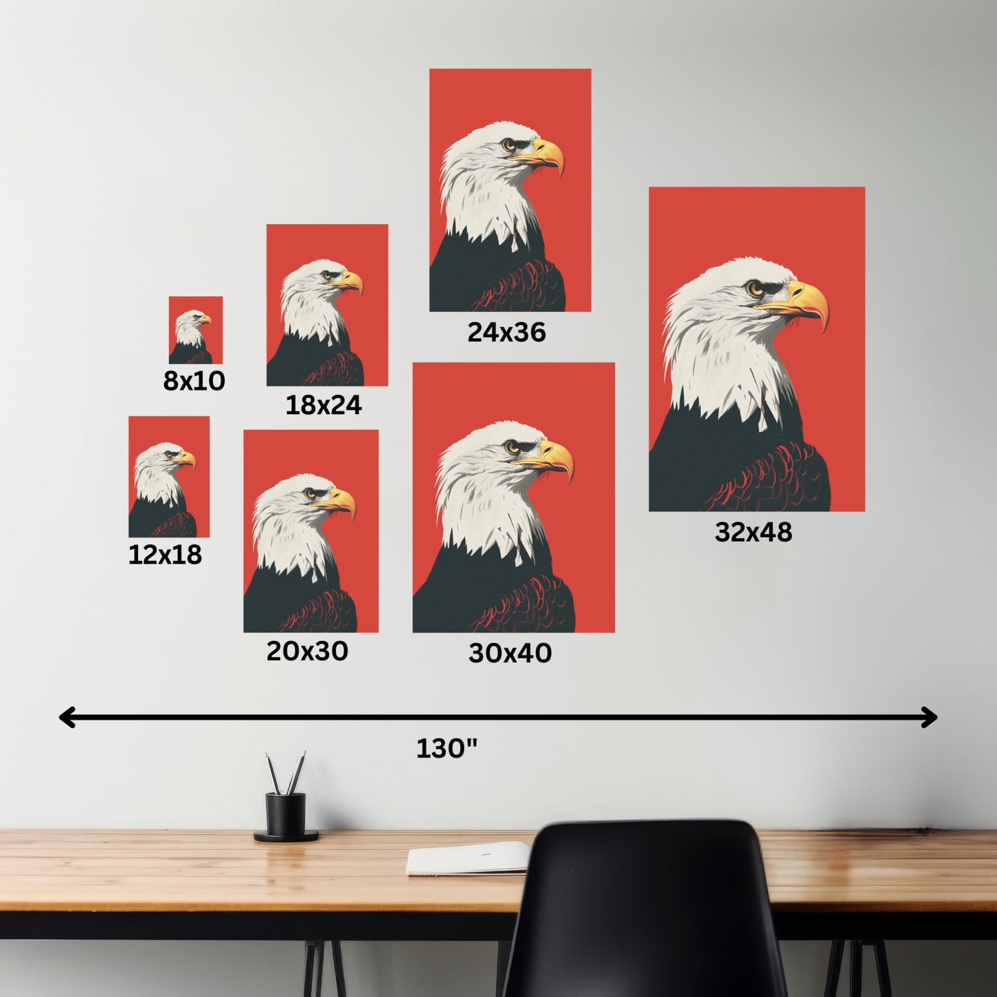 Bald Eagle Digital Illustration Canvas Gallery Wraps