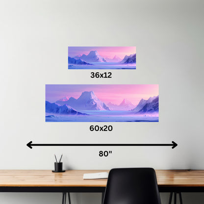 Antarctic Evening Landscape - Digital Illustration Panorama Canvas Gallery Wraps