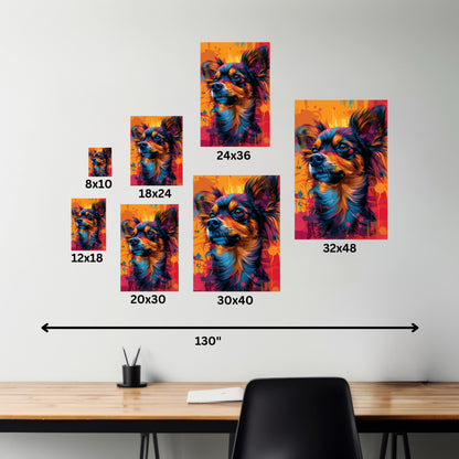 Chihuahua Dog - Abstract Illustration Canvas Gallery Wraps