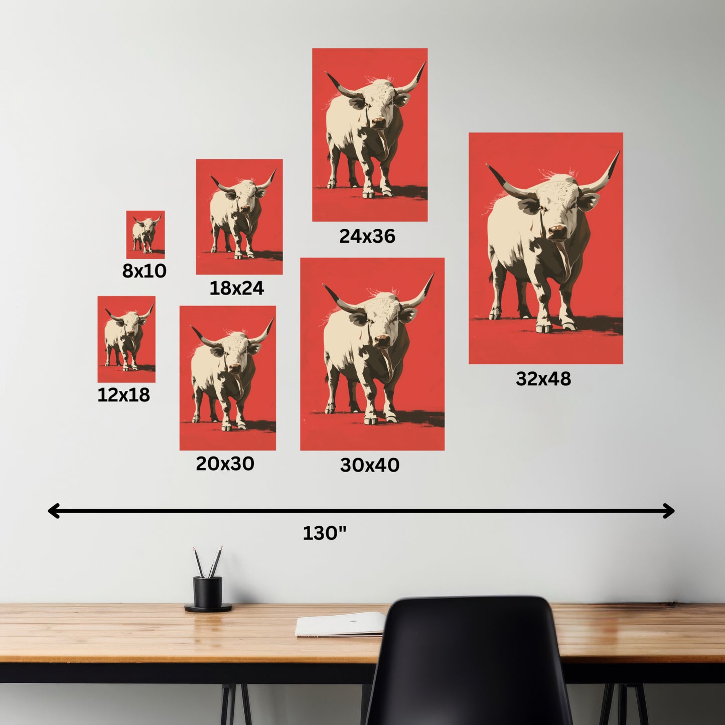 White Buffalo Digital Illustration Canvas Gallery Wraps