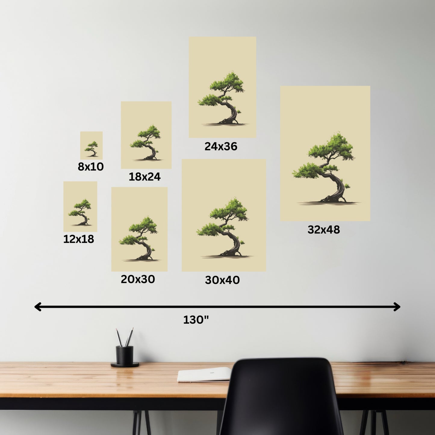 Bonsai Tree - Illustration Canvas Gallery Wraps