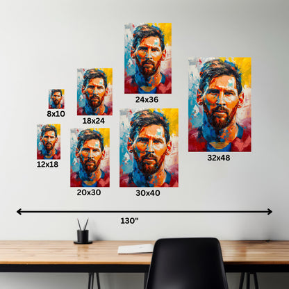 Lionel Messi - Abstract Digital Painting Canvas Gallery Wraps